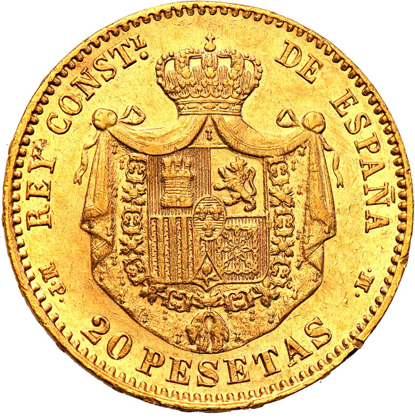 Hiszpania. Alfonso XIII. 20 Pesetas 1890